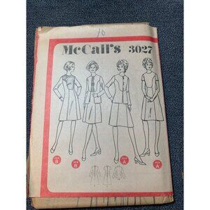 Vintage McCalls 3027 Sewing Pattern Size 10 Dress Jacket uncut 1970s